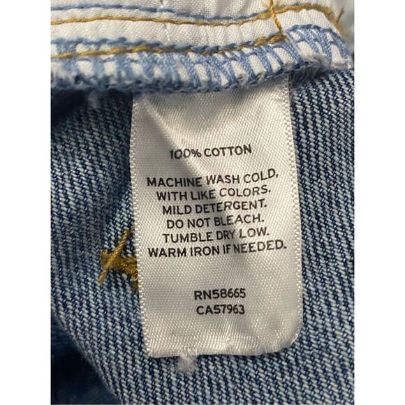 Abound Distressed High Rise Mom Jeans Denim Ankle Crop Women’s Sz 32 - Picture 4 of 7